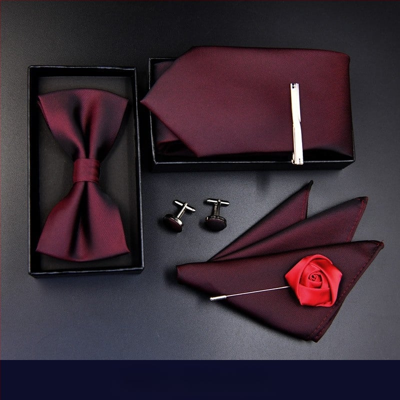 Σετ παπιγιόν για γάμο ανδρών, ριγέ σχέδιο, σχήματος βέλους, κανονικό πλάτος, πολυεστέρας