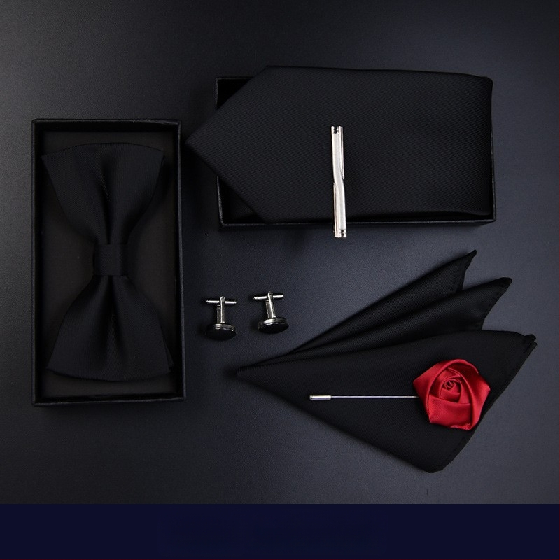 Σετ παπιγιόν για γάμο ανδρών, ριγέ σχέδιο, σχήματος βέλους, κανονικό πλάτος, πολυεστέρας