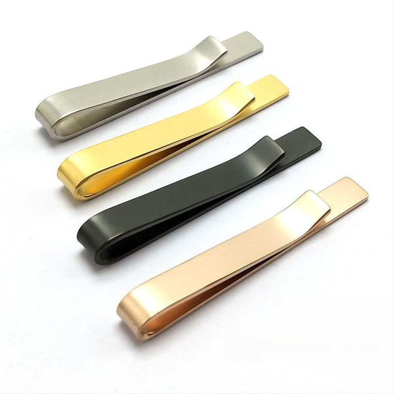 Nyakkendő klipe titánium acélból, matt felület, sík fej, uniszex, elektrolitikus bevonat, OEM/ODM