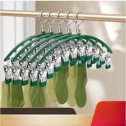 Ατσάλινο ράφι κλιπ στέγνωσης μπαλκονιού με 10 κλιπ – μη διπλόμενο, για εσώρουχα, κάλτσες και γραβάτες; 100 τεμάχια ανά κουτί