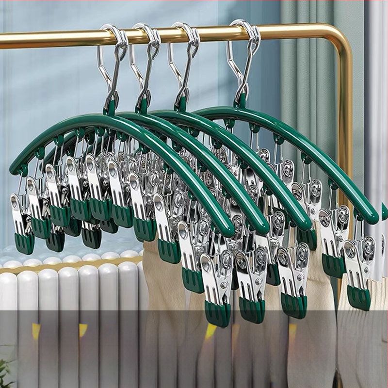 Ατσάλινο ράφι κλιπ στέγνωσης μπαλκονιού με 10 κλιπ – μη διπλόμενο, για εσώρουχα, κάλτσες και γραβάτες; 100 τεμάχια ανά κουτί