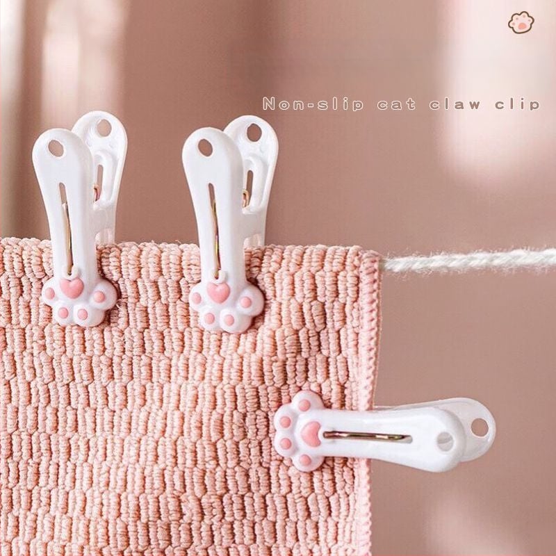 Κλιπ στεγνώματος ρούχων — σχέδιο γάτας-πατούνας, πλαστικό, ανθεκτικό στον άνεμο, χωρίς σημάδια, πολυλειτουργικό