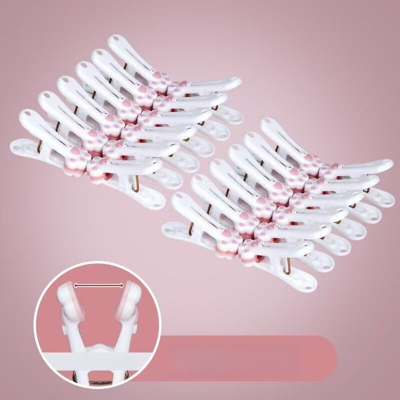 Κλιπ στεγνώματος ρούχων — σχέδιο γάτας-πατούνας, πλαστικό, ανθεκτικό στον άνεμο, χωρίς σημάδια, πολυλειτουργικό