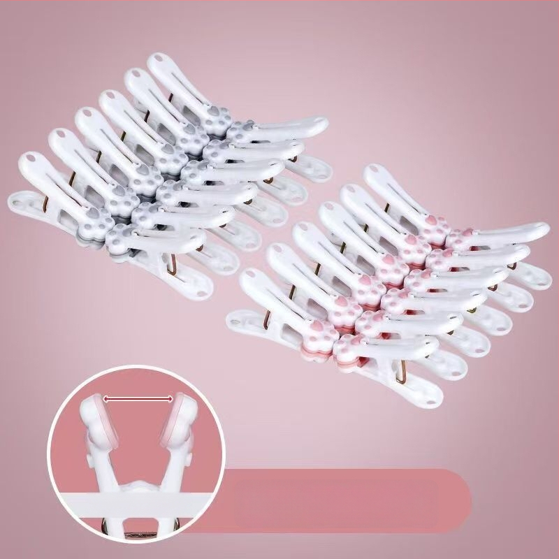 Κλιπ στεγνώματος ρούχων — σχέδιο γάτας-πατούνας, πλαστικό, ανθεκτικό στον άνεμο, χωρίς σημάδια, πολυλειτουργικό