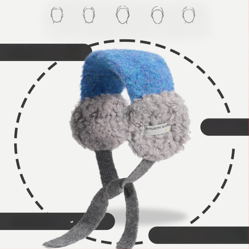 Κορεατικού στυλ plush Lace-Up earmuffs για γυναίκες και άνδρες – πλεκτές κουκούλες για τα αυτιά, ζεστασιά το χειμώνα