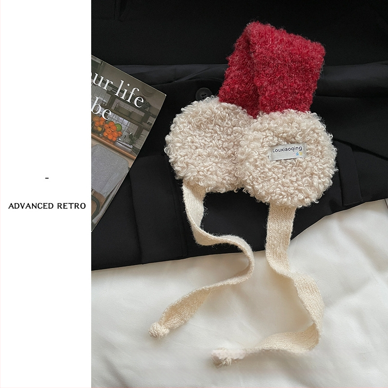 Κορεατικού στυλ plush Lace-Up earmuffs για γυναίκες και άνδρες – πλεκτές κουκούλες για τα αυτιά, ζεστασιά το χειμώνα