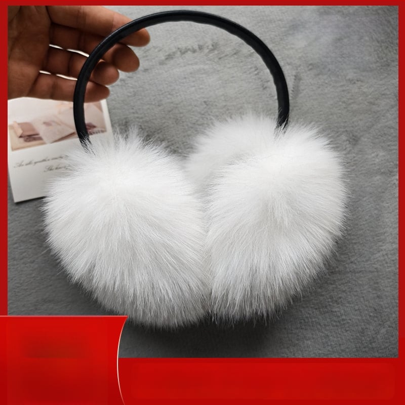 Προστατευτικά αυτιών από απομιμημένη γούνα αλεπούς, plush, ζεστά και ανθεκτικά στον άνεμο, unisex ενήλικες, κατάλληλα για χειμώνα