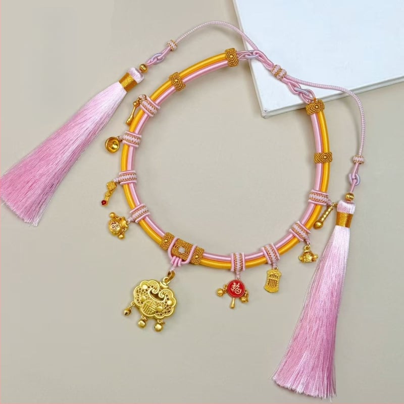 Оригинално ръчно изработено въжен нашийник за деца, U-образен дизайн, с О-верига.