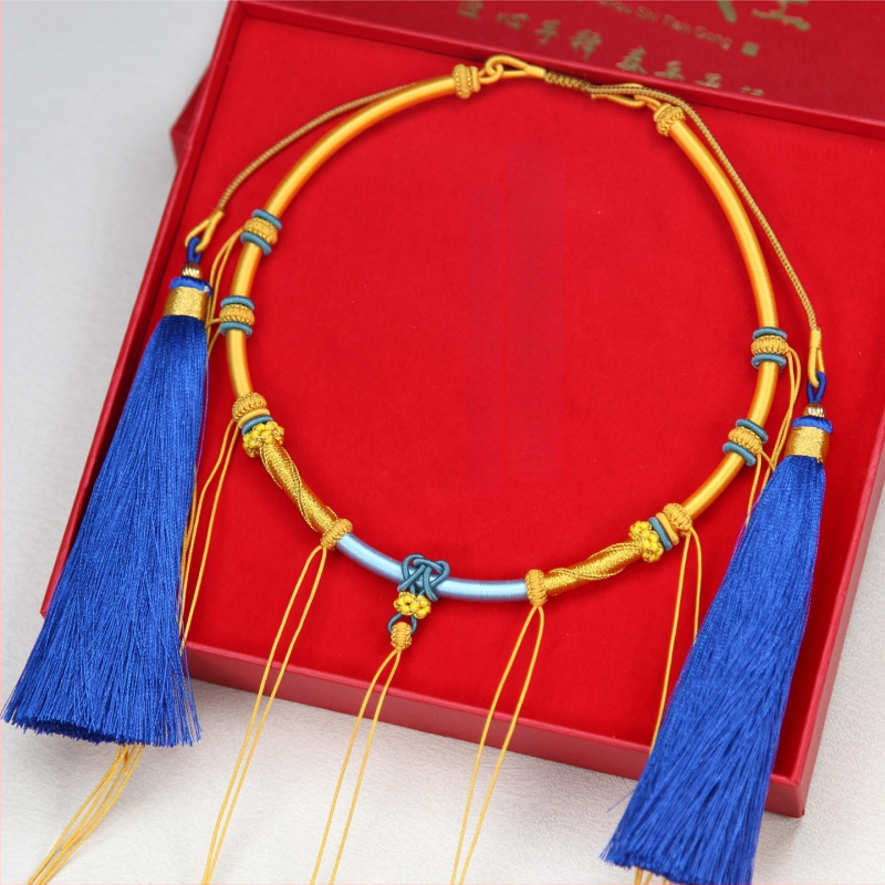 Оригинално ръчно изработено въжен нашийник за деца, U-образен дизайн, с О-верига.