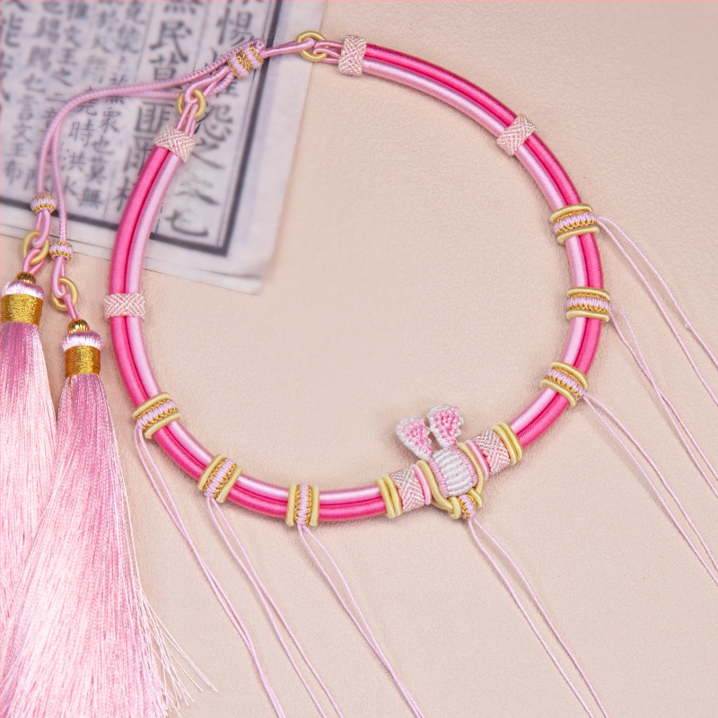 Оригинално ръчно изработено въжен нашийник за деца, U-образен дизайн, с О-верига.