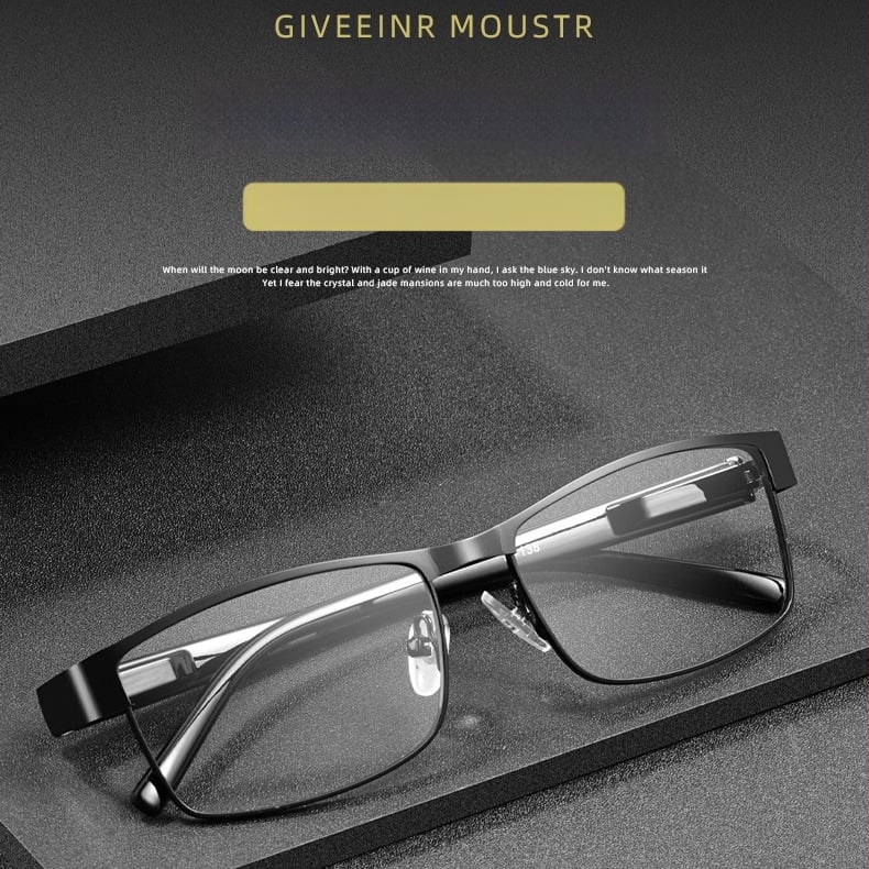 Γυαλιά ανάγνωσης με φακούς από ρητίνη και αντί-μπλε φως, πλήρες πλαίσιο από TR μέταλλο, σχεδιασμός με ελατηριωτά βραχίονες