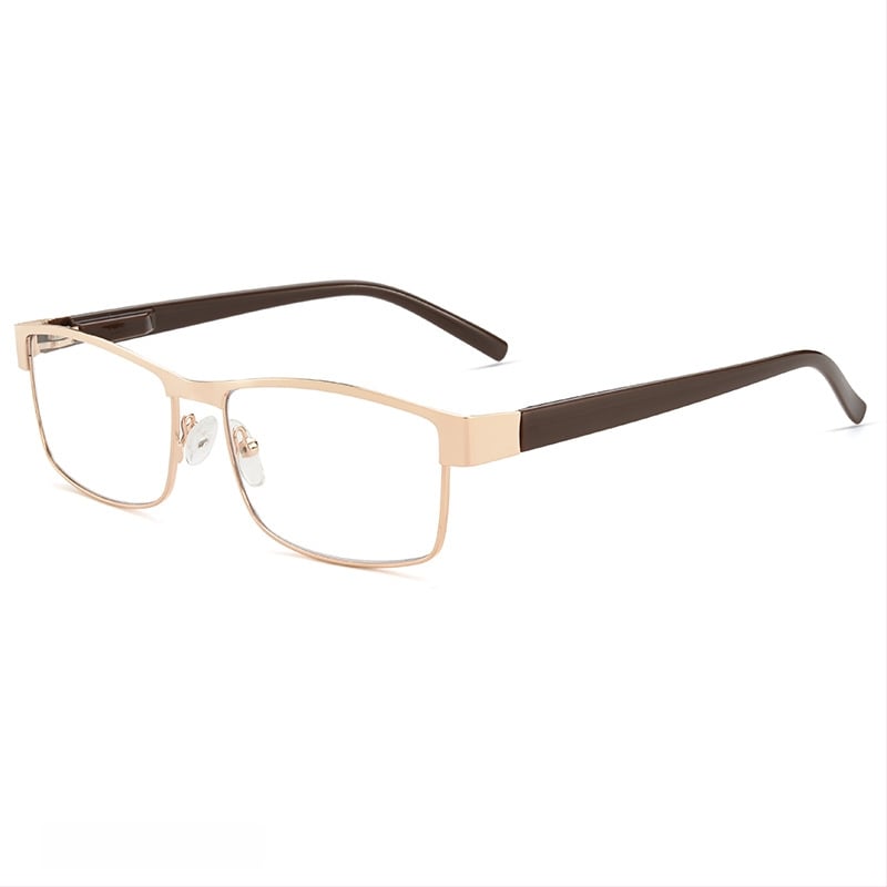 Γυαλιά ανάγνωσης με φακούς από ρητίνη και αντί-μπλε φως, πλήρες πλαίσιο από TR μέταλλο, σχεδιασμός με ελατηριωτά βραχίονες