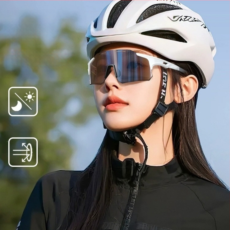 Γυαλιά ποδηλασίας με προσαρμοζόμενο χρωματισμό ημέρα-νύχτα, ανθεκτικά στον άνεμο για υπαίθριο τρέξιμο και ποδηλασία — Μοντέλο 985; Μάρκα Look for yu; Υλικό Silk flower; Στυλ Γυμναστική, Mini