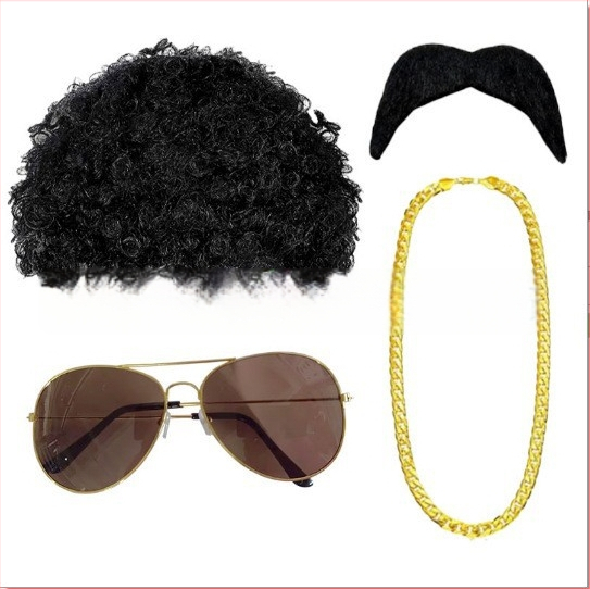 Перука реквизит за диско косплей, 70-те години, пластмаса, полу ръчна и полу-механична изработка