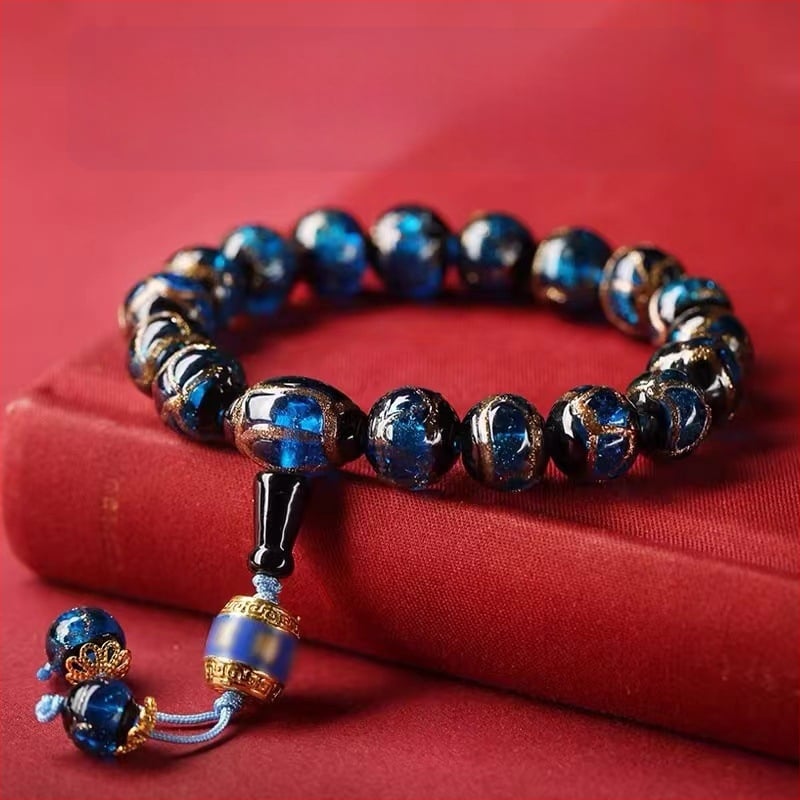 Гривна от глазирано стъкло, дворцов стил, унисекс, ръчна изработка, геометричен дизайн