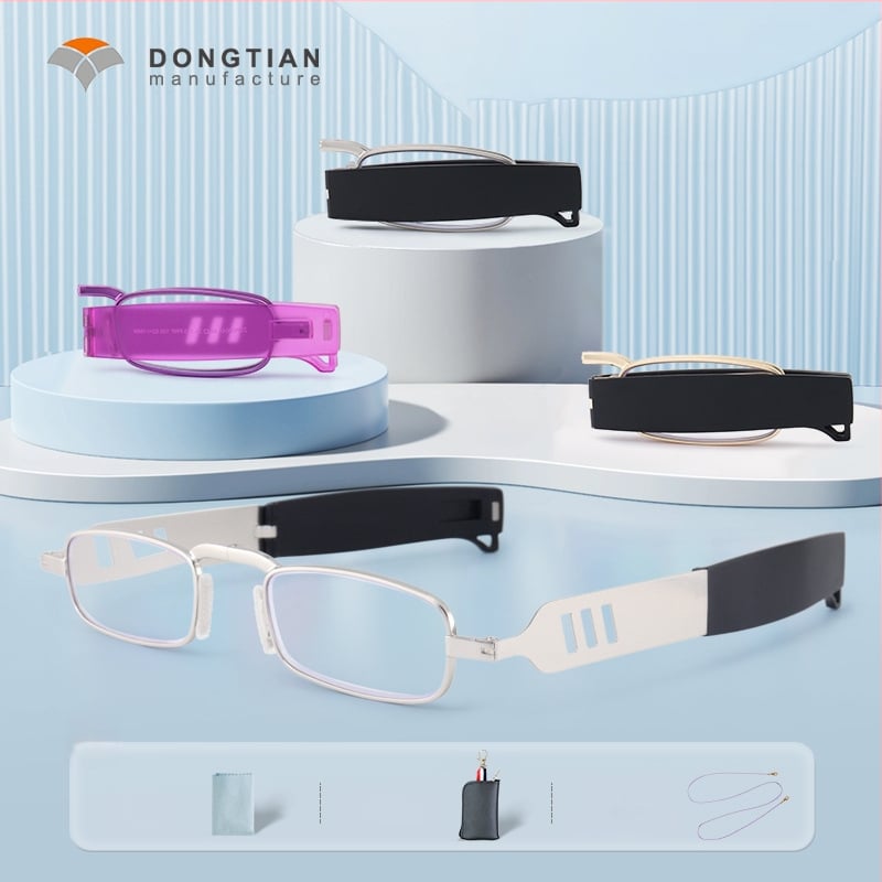 Γυαλιά ανάγνωσης με αντι-μπλε φως, πτυσσόμενα γύρω από τον λαιμό, εξαιρετικά ελαφριά μεταλλική κατασκευή, φακοί HD