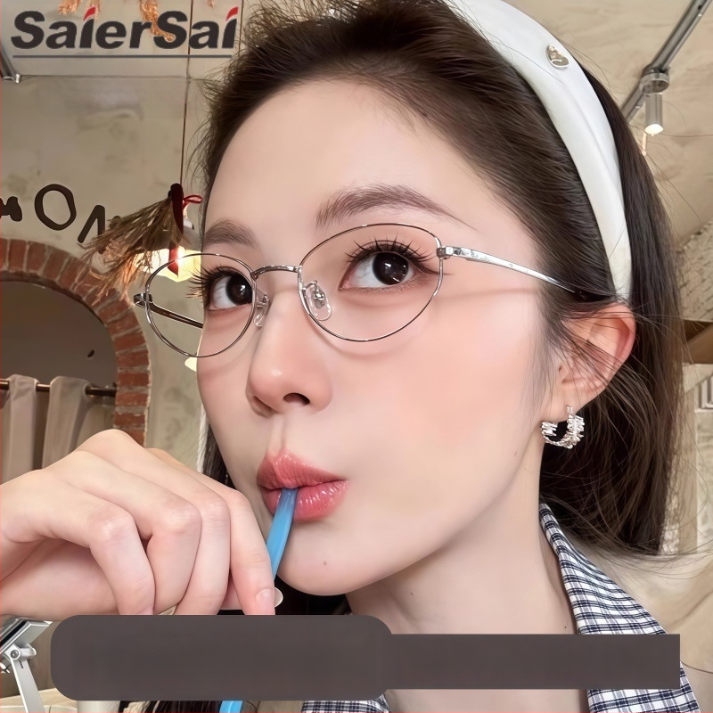 Γυαλιά ανάγνωσης με μεταλλικό σκελετό, οβάλ σχήματος, πολυκαρβονικοί φακοί, προστασία από μπλε φως, στυλ βιντάζ