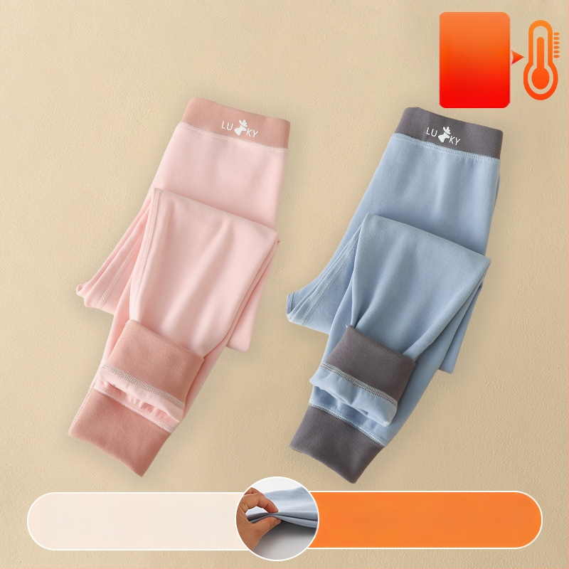 Bērnu termālās bikses pavasarim un rudens sezonai, universālas, Derong audums, 85,8% poliesteris, vidēja augstuma josta, elastīga josta, bez starpsienas atvēruma, piemērots 3–8 gadu vecumam