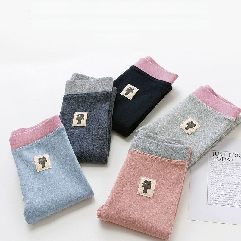 Meitenēm kokvilnas augstas jostas bikses, 95% kokvilna, korejiešu stila, vecums 3–8 gadi, pavasaris un rudens