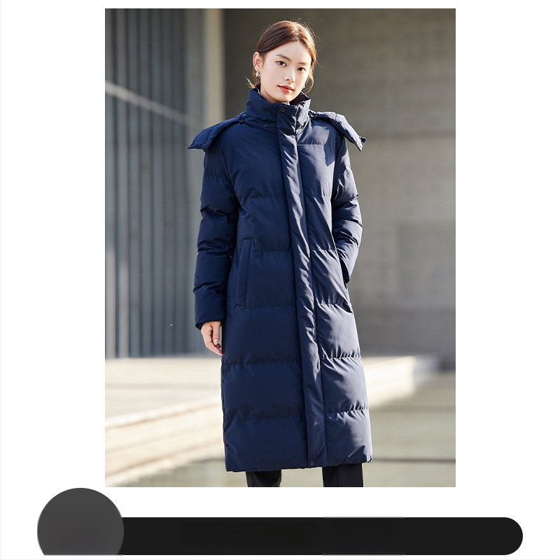 Унисекс палто с качулка, дебело памучно пълнеж, дълга кройка, цип за закопчаване, стягане в талията