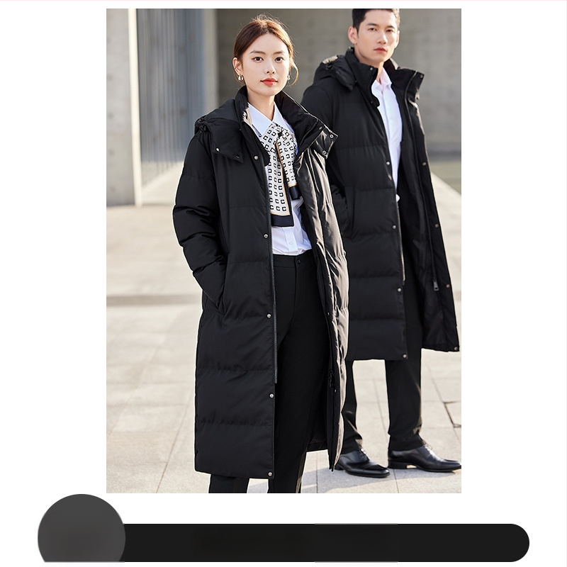 Унисекс палто с качулка, дебело памучно пълнеж, дълга кройка, цип за закопчаване, стягане в талията
