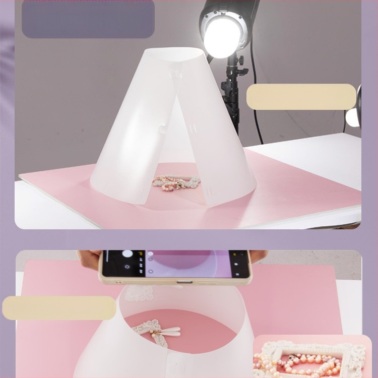 Salokāma gaismas difuzora plāksne rotaslietu fotografēšanai, PVC, 0.15 kg