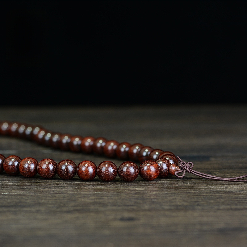Будистка гривна Blood Sandalwood, 108 мъниста, етнически стил, унисекс, полирана