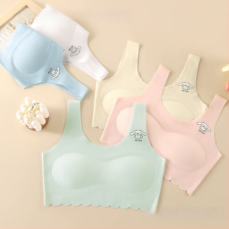 Безшевни потници за момичета на възраст 12–15 г, стил жилетка, ледена коприна нейлон с подплата от нейлон, чашки без модел и фиксирани двойни презрамки