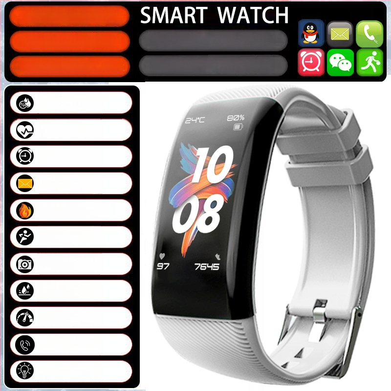 Смарт часовник с отчитане на крачки и мониторинг на сърдечния ритъм (Марка: Zealcandor; Каишка: силиконова; Калъф: пластмасов; Функции: отчитане на крачки, мониторинг на сърдечния ритъм)