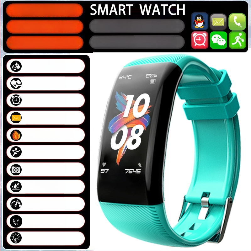 Смарт часовник с отчитане на крачки и мониторинг на сърдечния ритъм (Марка: Zealcandor; Каишка: силиконова; Калъф: пластмасов; Функции: отчитане на крачки, мониторинг на сърдечния ритъм)