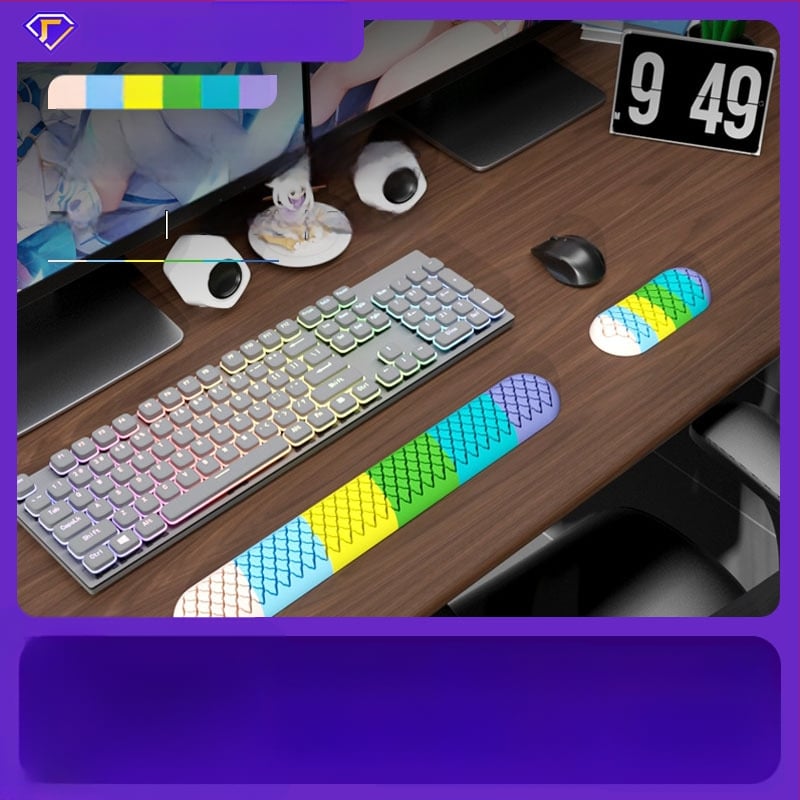 Силиконова клавиатурна подложка за китката с подпора, едностранна, метално щамповано, лого отпечатано, модел J446/J447