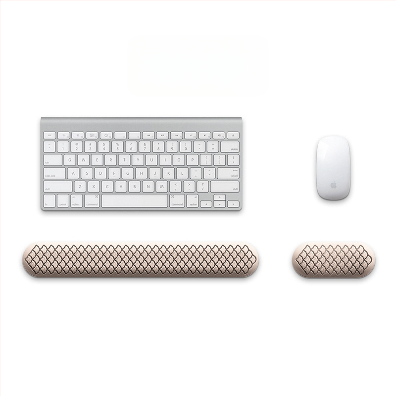 Силиконова клавиатурна подложка за китката с подпора, едностранна, метално щамповано, лого отпечатано, модел J446/J447