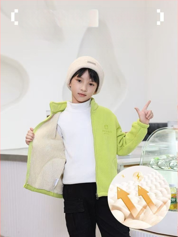 Unisex bērnu ārējā jaka ar fleece oderi, elpojoša, silta, izturīga, poliesters