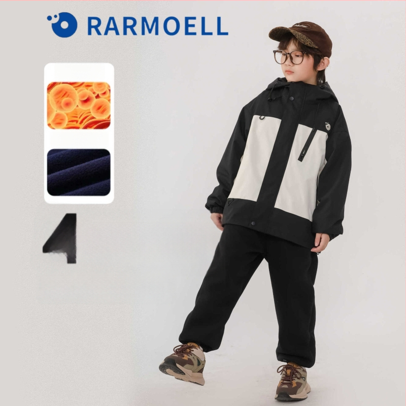 Bērnu ziemas jaka trīs vienā ar noņemamu flīsa odere, ūdensizturīga 1000 mm, elpojoša, pretvēja, ar kapuci