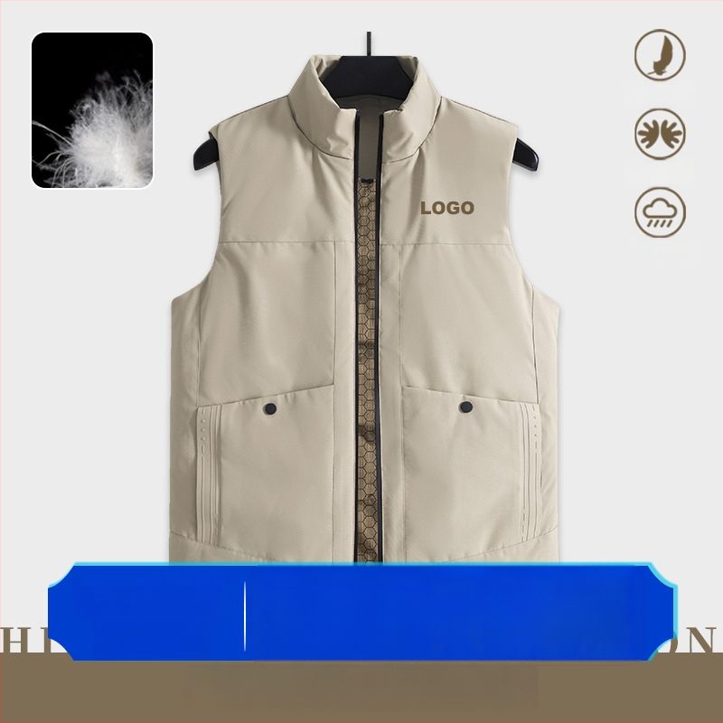 Radna vest Corduroy pamuka s prugastim uzorkom, stojeći ovratnik, dvostruko kopčanje, bočni džepovi