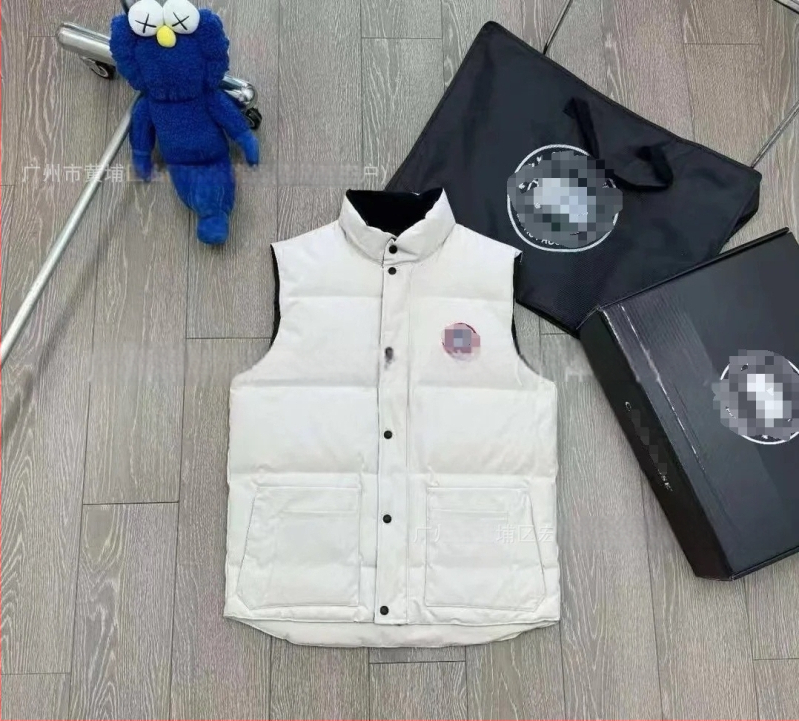 Férfi vastag töltésű pehely-pamut mellény, laza szabás, téli meleg, kapucni nélküli, acetát anyag