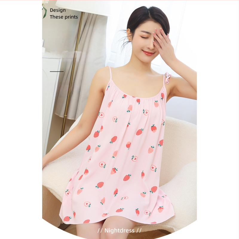 Νυχτικό από μίξη βαμβάκι-μετάξι, χωρίς μανίκια, στρογγυλό λαιμόκοψη, λεπτό ύφασμα, μεσαίου μήκους