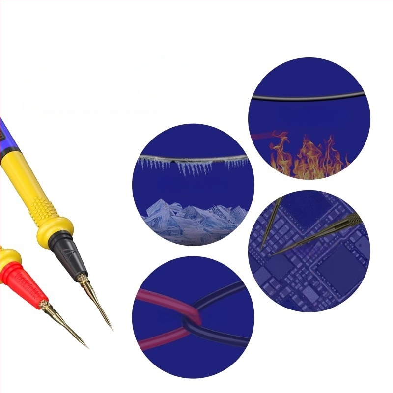 Probe olovka za multimetar s odvojivim vrhom od nehrđajućeg čelika, mekani silikon, otporan na visoke temperature, zamjenjiva igla