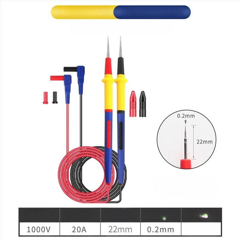 Probe olovka za multimetar s odvojivim vrhom od nehrđajućeg čelika, mekani silikon, otporan na visoke temperature, zamjenjiva igla