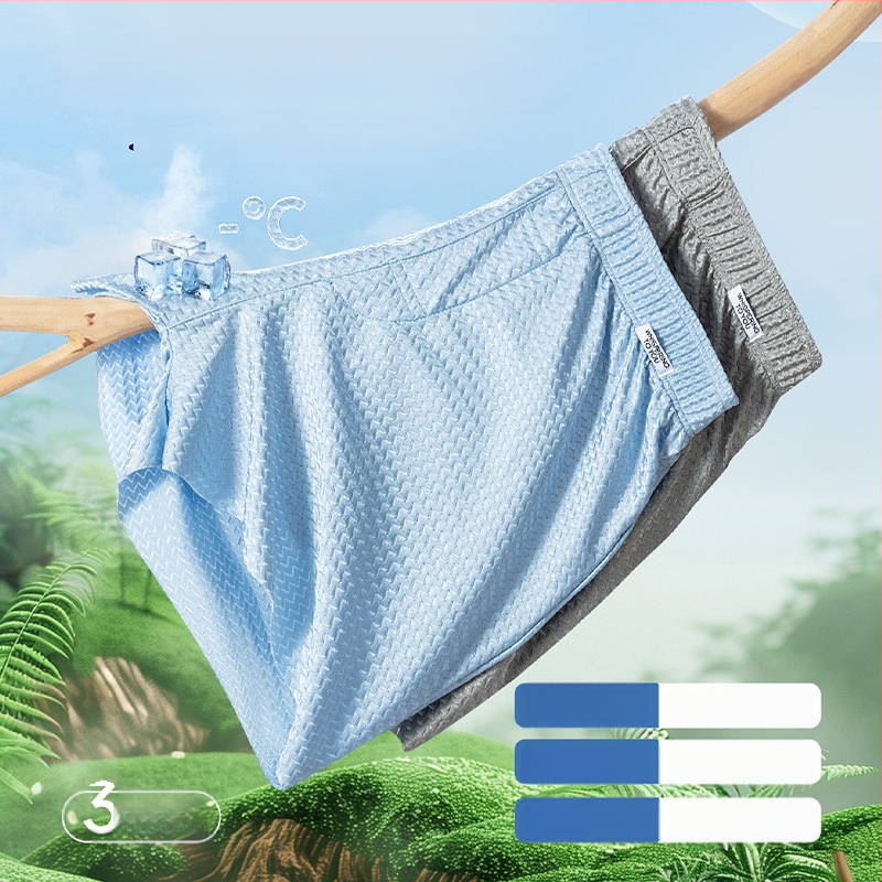 Мъжки дишащи пижамни панталони за дома, средна талия, плетени; найлон 80–90%, вискозна подплата 30–50%, дишащи и бързосъхнещи