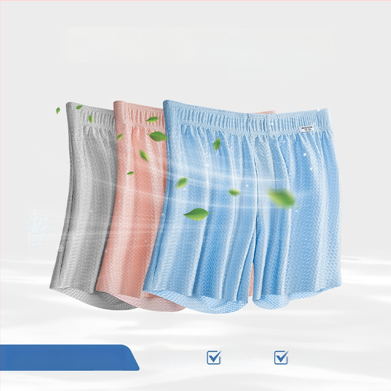 Мъжки дишащи пижамни панталони за дома, средна талия, плетени; найлон 80–90%, вискозна подплата 30–50%, дишащи и бързосъхнещи