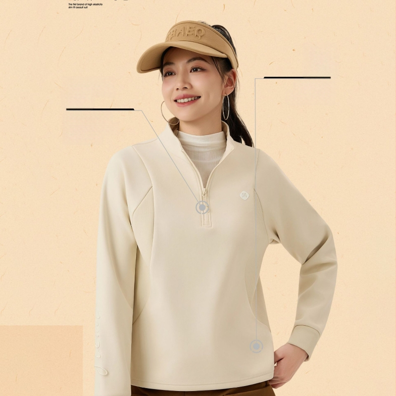 Νάιλον μπουφάν με κέντημα λογότυπου, κουκούλα, σταθερός γιακάς, μακριά μανίκια ραγκλαν, χαλαρή γραμμή