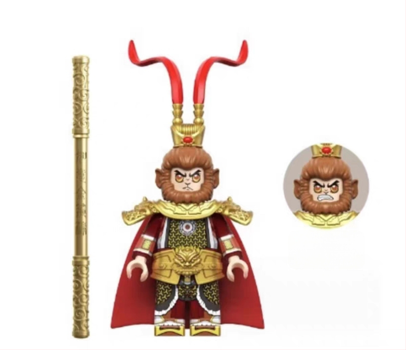 Μίνι φιγούρα κατασκευαστικό σετ Monkey King και Guanyin, ABS πλαστικό, έως 38 τεμάχια, κατάλληλο για ηλικίες 7–14