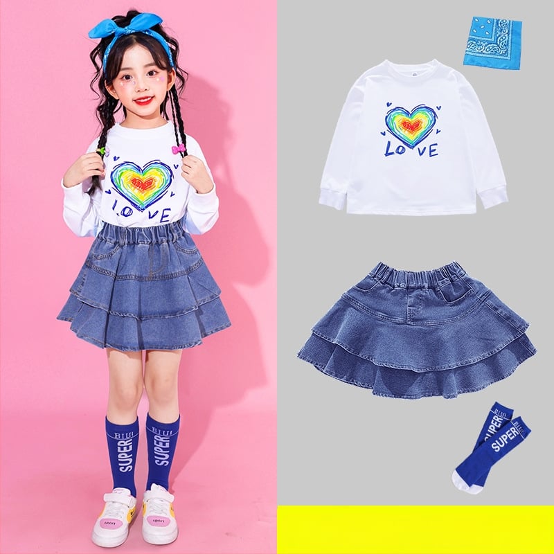 Детски сценичен костюм за групово изпълнение и етнически танц, есен 2024, за деца 3–8 г, памучно платно с 20% полиестер, меко обработване