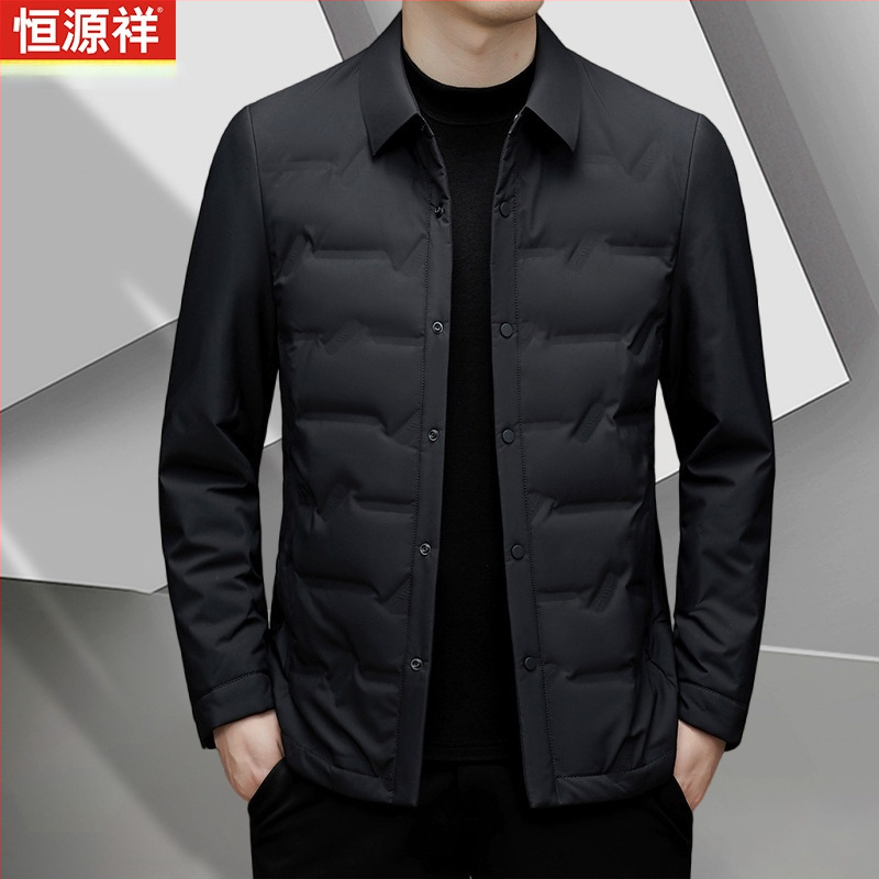 Férfiaknak készült könnyű pehelydzseki kapucnival, hosszú szabású téli meleg és szigetelés, fehér kacsa pehely 81–85%