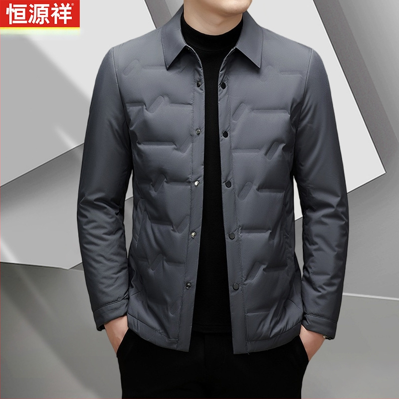 Férfiaknak készült könnyű pehelydzseki kapucnival, hosszú szabású téli meleg és szigetelés, fehér kacsa pehely 81–85%