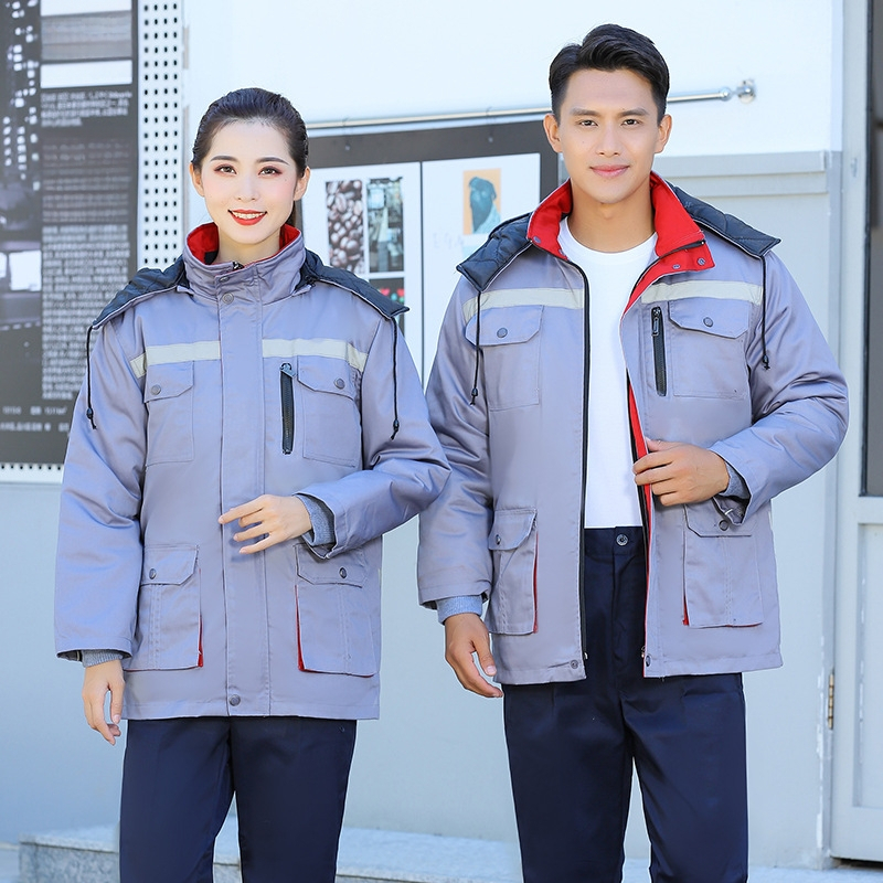 Žieminis darbo palta su nuimama įdėklu, dėmėms atsparus, išorinis audinys – medvilnės mišinio, vyriška darbo apranga