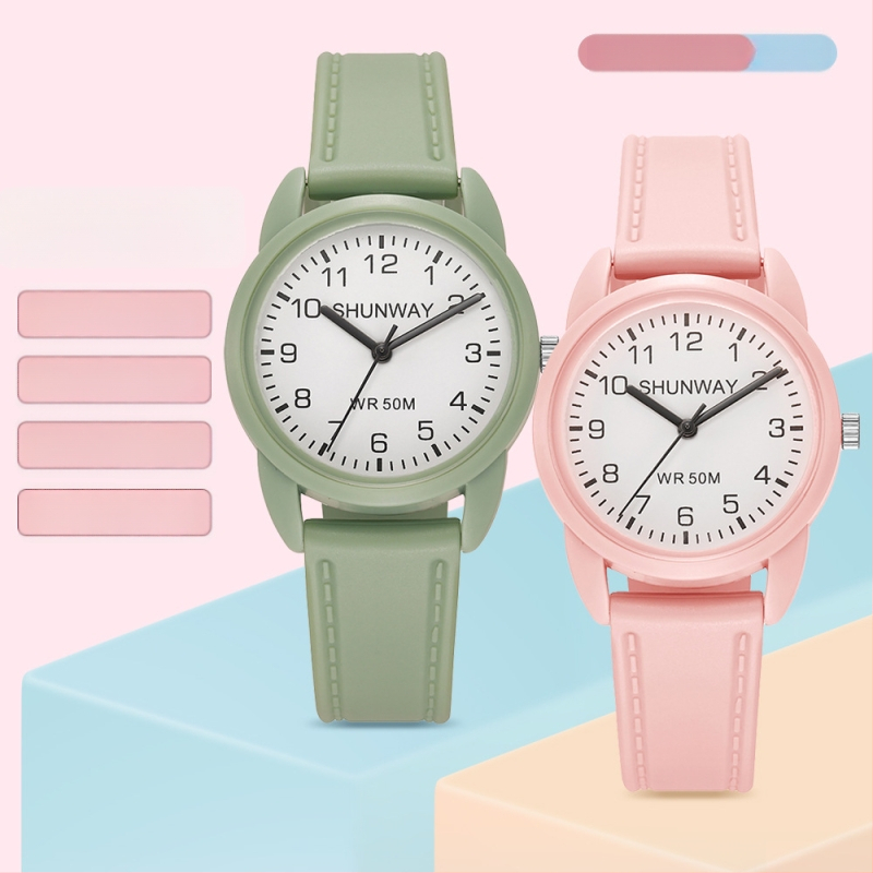 Shengwei S-582 Studentski kvarcni sat, tih rad, vodootporan do 50 m, promjer brojčanika 33 mm, plastično kućište