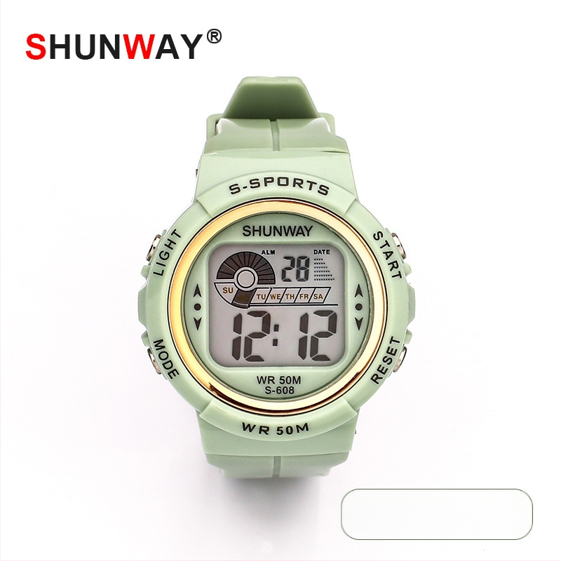 Shengwei Παιδικός ηλεκτρονικός ρολόι με νυχτερινό φωτισμό για μαθητές — αδιάβροχος μέχρι 50 μ, ψηφιακή οθόνη, λουρί TPU
