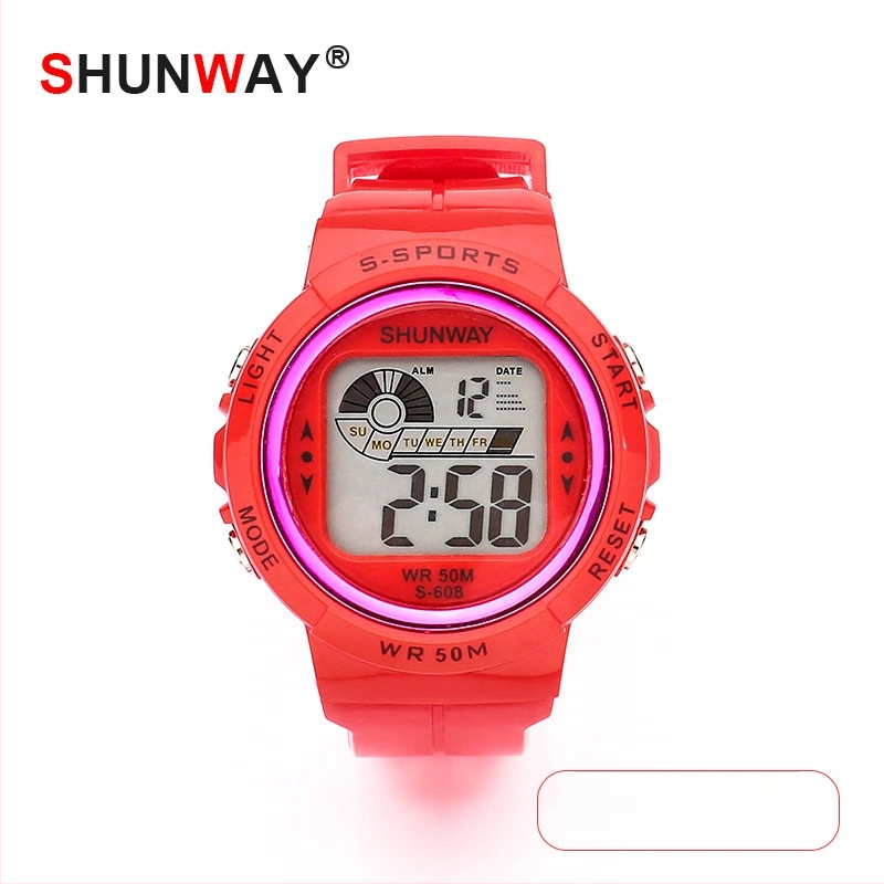 Shengwei Παιδικός ηλεκτρονικός ρολόι με νυχτερινό φωτισμό για μαθητές — αδιάβροχος μέχρι 50 μ, ψηφιακή οθόνη, λουρί TPU